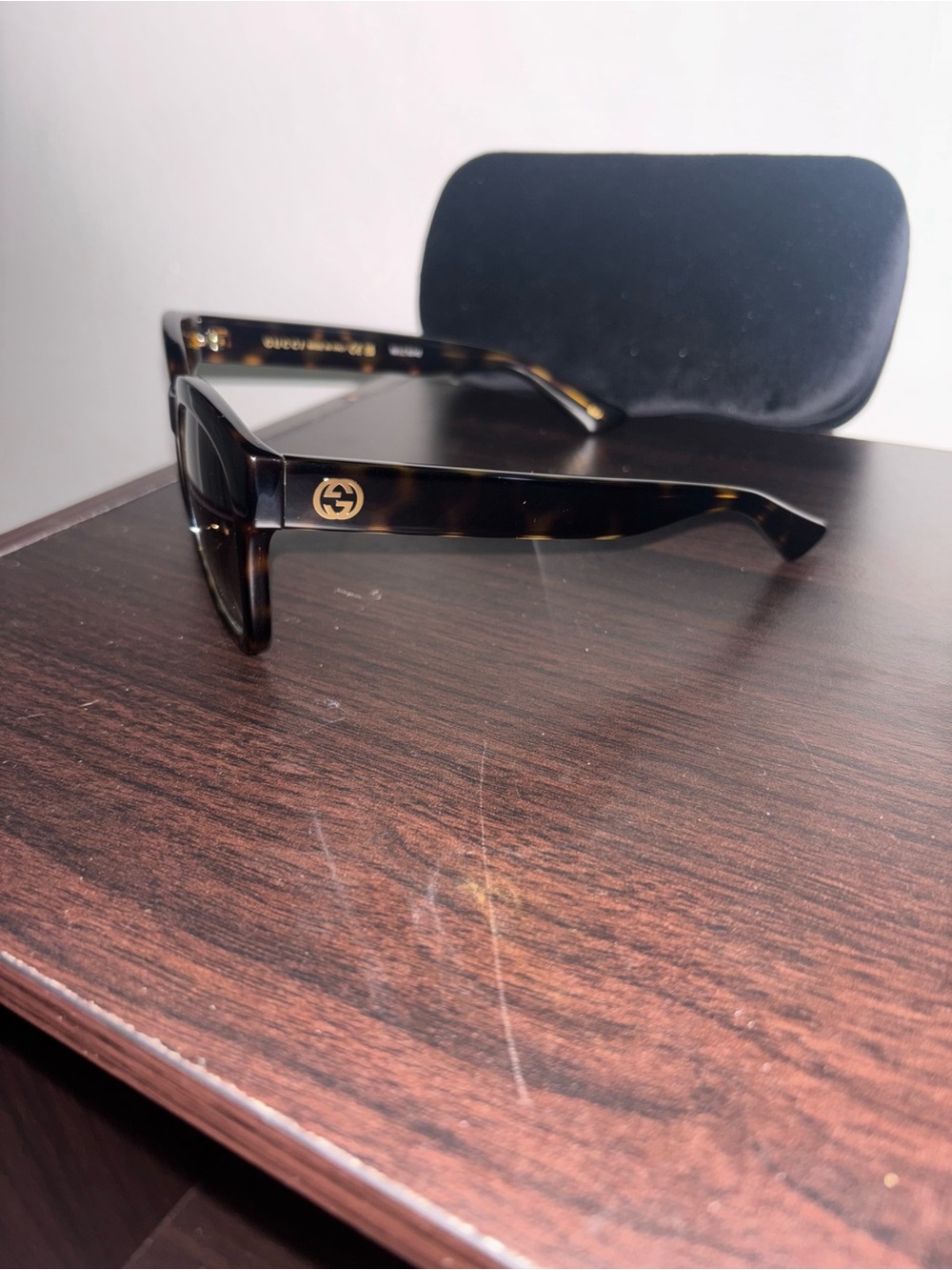 Gucci women’s  Tortoiseshell Frame Sunglasses with Gold GG Accent